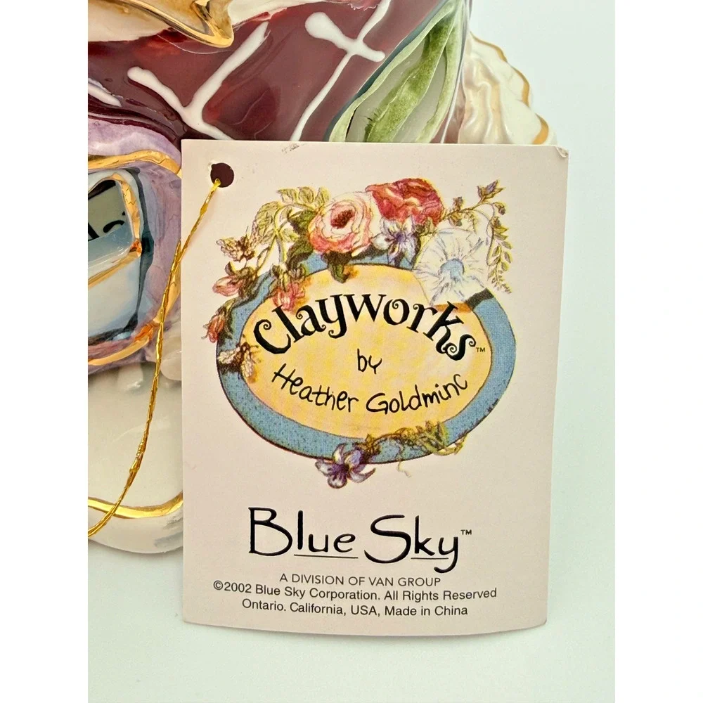 Vintage Blue Sky Clayworks July Birthday Cake Candle Lantern Heather Goldminc